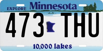 MN license plate 473THU
