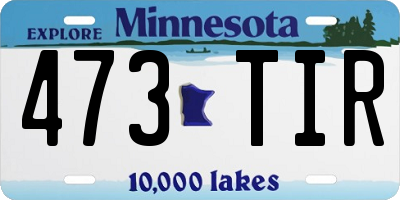 MN license plate 473TIR
