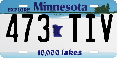 MN license plate 473TIV