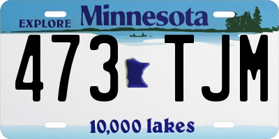 MN license plate 473TJM