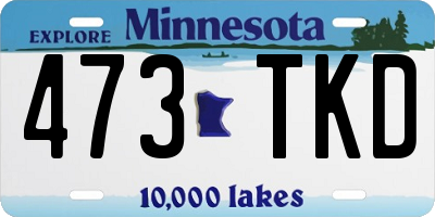 MN license plate 473TKD