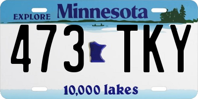 MN license plate 473TKY