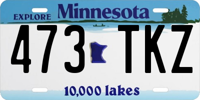 MN license plate 473TKZ