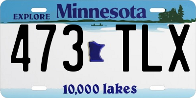 MN license plate 473TLX