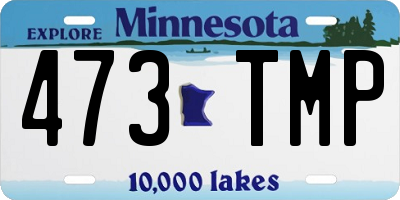 MN license plate 473TMP