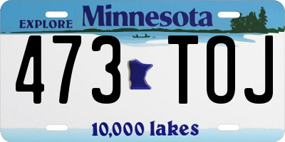 MN license plate 473TOJ