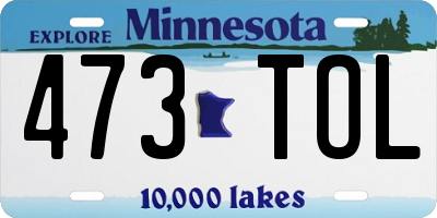 MN license plate 473TOL