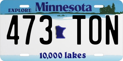 MN license plate 473TON
