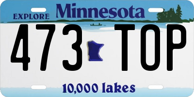 MN license plate 473TOP