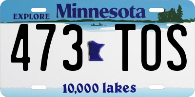 MN license plate 473TOS