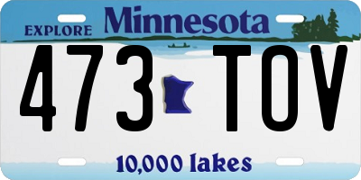 MN license plate 473TOV