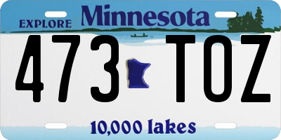 MN license plate 473TOZ