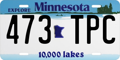 MN license plate 473TPC