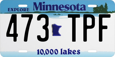 MN license plate 473TPF