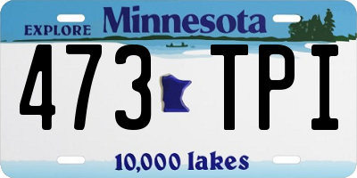 MN license plate 473TPI