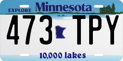 MN license plate 473TPY