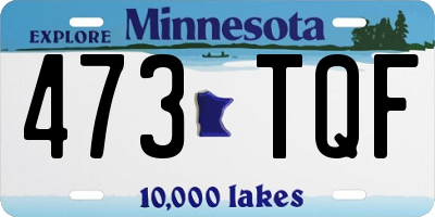 MN license plate 473TQF