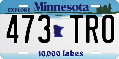 MN license plate 473TRO
