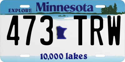MN license plate 473TRW