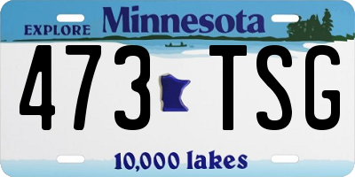 MN license plate 473TSG