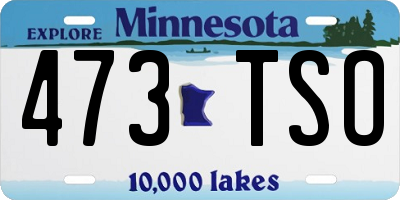 MN license plate 473TSO