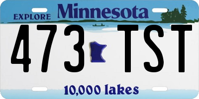 MN license plate 473TST