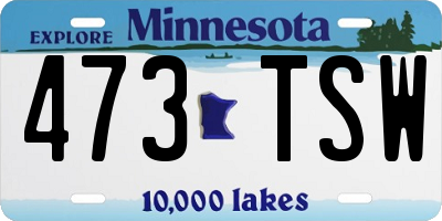 MN license plate 473TSW
