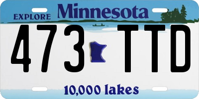 MN license plate 473TTD