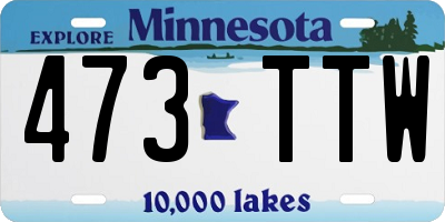 MN license plate 473TTW