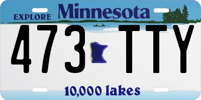 MN license plate 473TTY