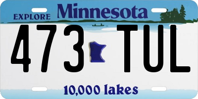 MN license plate 473TUL