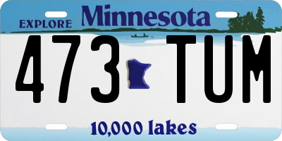 MN license plate 473TUM