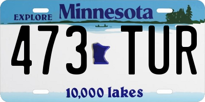 MN license plate 473TUR