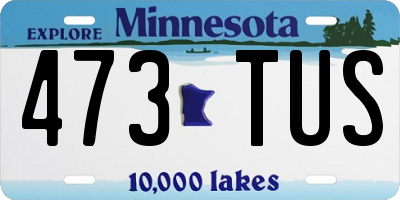 MN license plate 473TUS