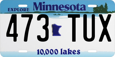 MN license plate 473TUX