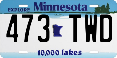 MN license plate 473TWD