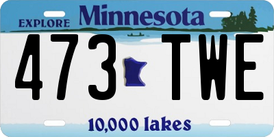 MN license plate 473TWE