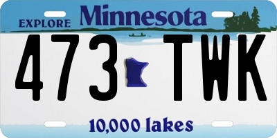 MN license plate 473TWK
