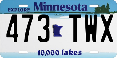 MN license plate 473TWX