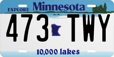 MN license plate 473TWY