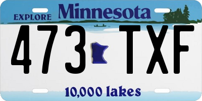 MN license plate 473TXF
