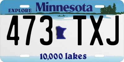 MN license plate 473TXJ