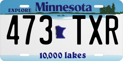 MN license plate 473TXR