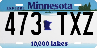 MN license plate 473TXZ