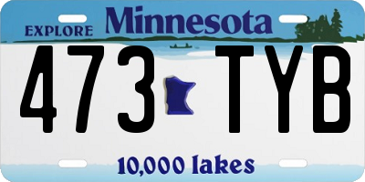 MN license plate 473TYB