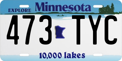MN license plate 473TYC