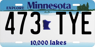 MN license plate 473TYE