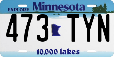MN license plate 473TYN