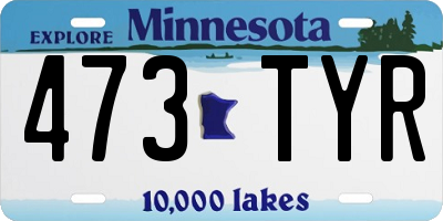 MN license plate 473TYR