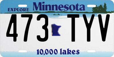 MN license plate 473TYV